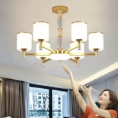 现代简约中式 客厅吊灯金色2026新款 超亮北欧轻奢灯具全屋大厅主灯