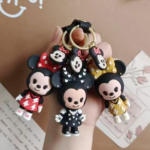 创意卡通米老鼠钥匙扣挂件个性情侣汽车钥匙圈简约公仔小礼品配饰