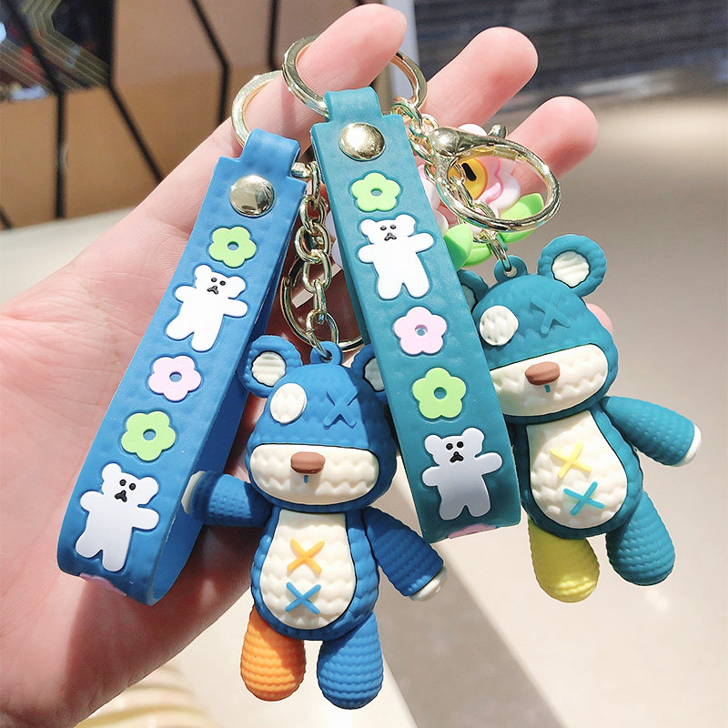卡通小酷熊女精致包包钥匙扣创意可爱情侣汽车钥匙链挂饰网红礼品