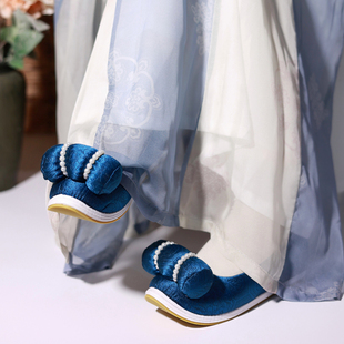 千层底小枕头平跟云头 汉服鞋 六百万堂x江南朱记联名 棱窗海棠