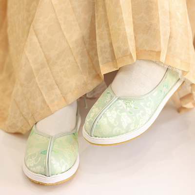 江南朱记汉服鞋【清露】千层底汉服鞋子传统老北京工艺平跟圆头