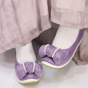 苏意衣橱x江南朱记联名【朝槿】汉服鞋增高千层底小枕头平跟云头