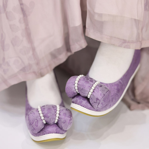 苏意衣橱x江南朱记联名【朝槿】汉服鞋增高千层底小枕头平跟云头