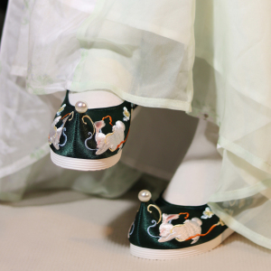 【桂花兔】江南朱记弓鞋汉服鞋女古风绣花鞋汉服配鞋内增高布鞋