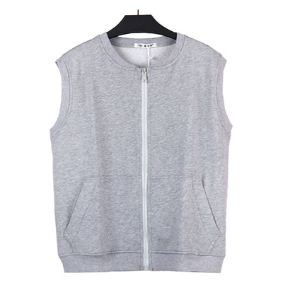 纯棉开衫背心拉链无袖