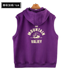 马甲背心女春季0209Y027加绒外穿抓绒马夹开衫连帽坎肩外套上衣