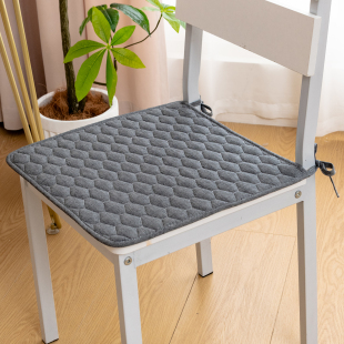 四季 通用棉布方形坐垫纯色加厚餐椅座垫办公室椅子垫学生屁垫防滑