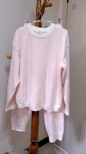 瑕疵秋冬曼妮芬雪尼尔绒休闲家居套装翻领开襟长袖长裤起居