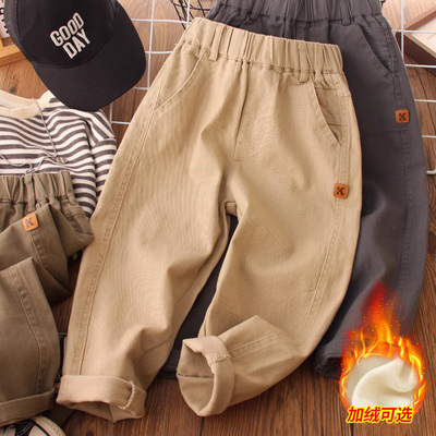 儿童卡其色休闲裤儿童纯棉裤子