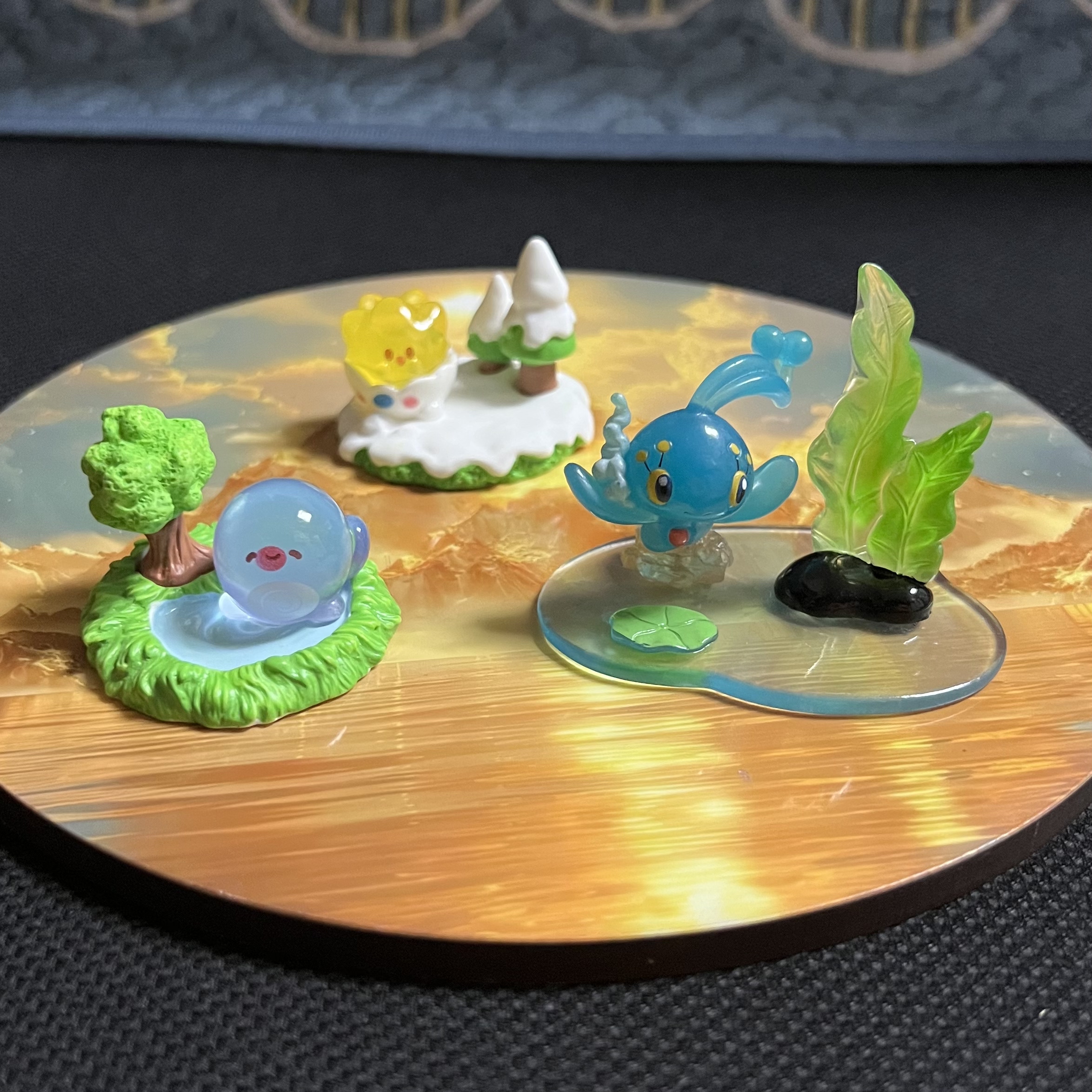 神奇宝贝宠物小精灵透明公仔小摆件雪地波可比水池蚊香蝌蚪玛纳霏