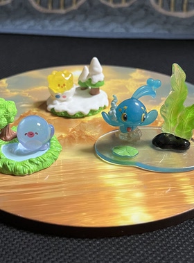 神奇宝贝宠物小精灵透明公仔小摆件雪地波可比水池蚊香蝌蚪玛纳霏