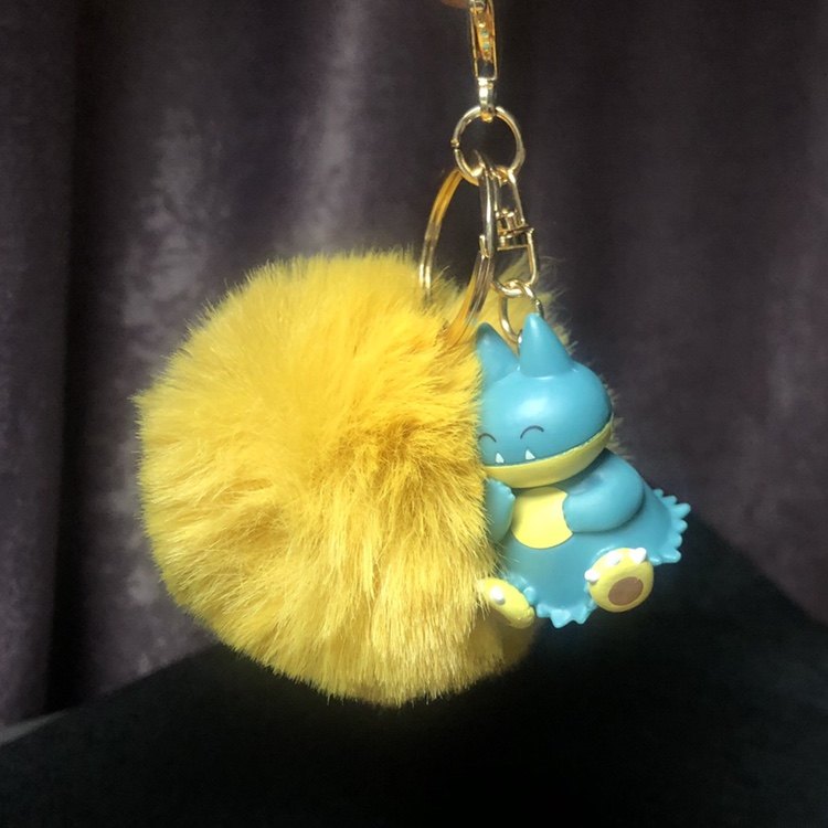 神奇宝贝宠物小精灵口袋怪岗比刚比兽公仔毛球钥匙链合金挂件挂饰
