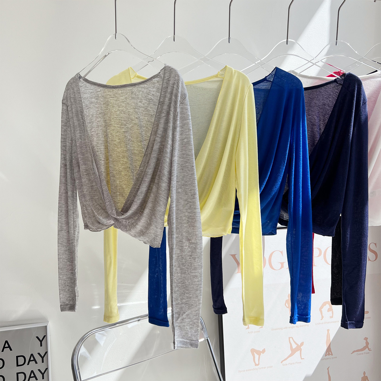 透视软糯外搭扭结披肩宽松长袖健身罩衫休闲瑜伽户外运动上衣女,运动服/休闲服装,运动T恤,淘宝优惠券,粉丝福利购,淘宝优惠卷