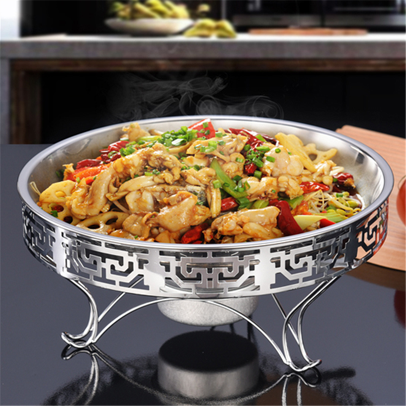 不锈钢剁椒鱼头锅圆形中式烤鱼