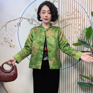 气质妈妈冬装棉服外套短款中老年女装冬季加厚保暖国风盘扣棉袄