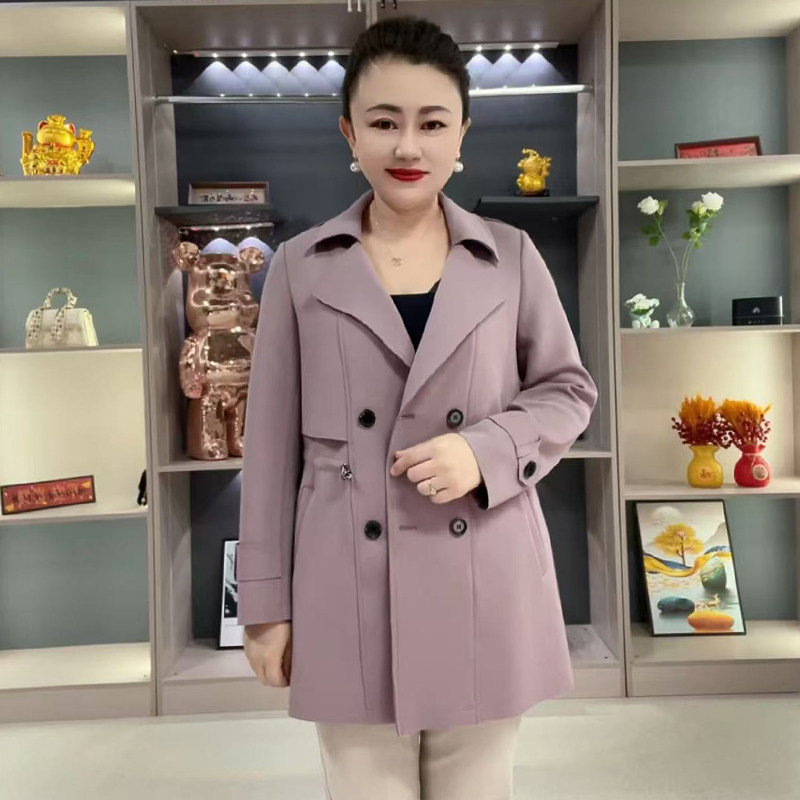 妈妈短款风衣2026春秋新款气质休闲阔太太外套中老年洋气女士上衣