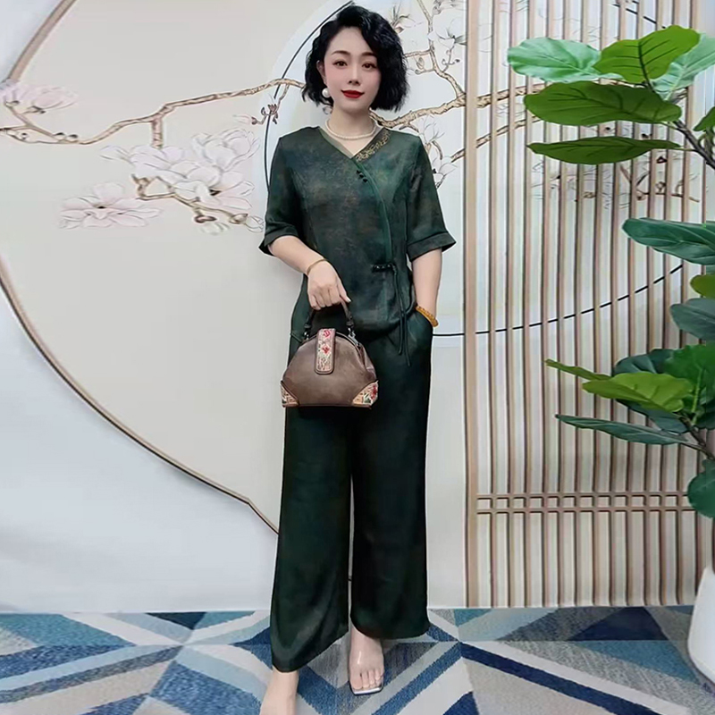 高品质！新中式真丝旗袍衫两件套
