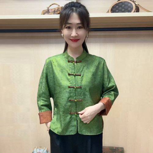 高品质！新中式国风香云纱开衫女