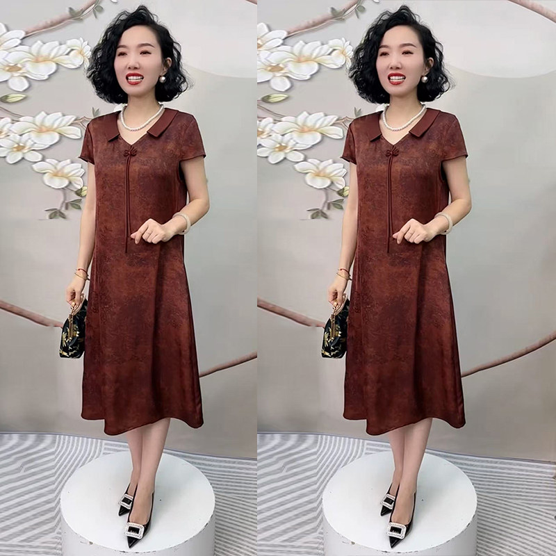 高品质！新中式大码真丝连衣裙