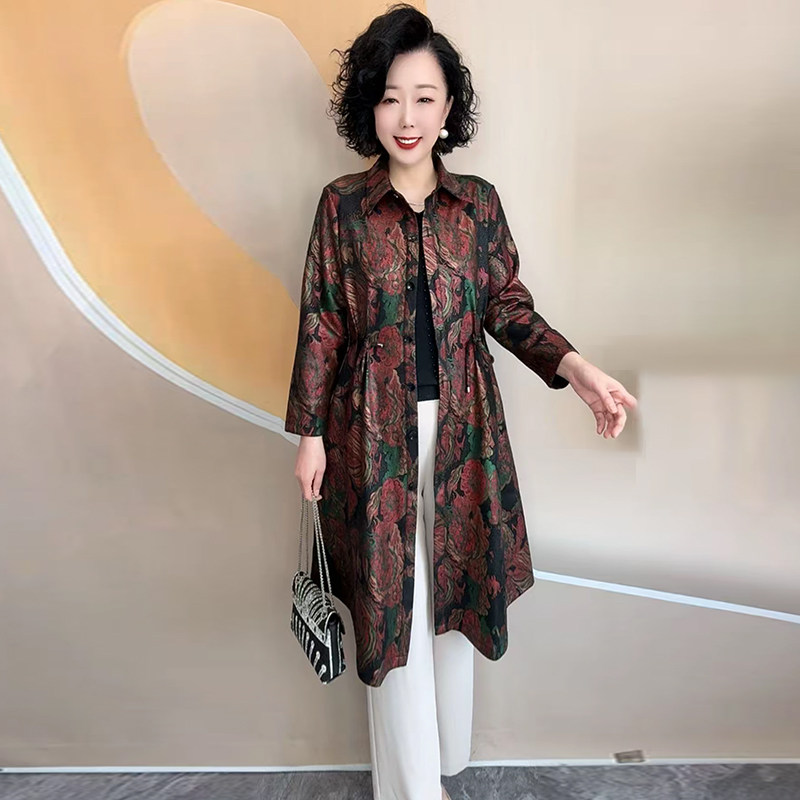 高品质！中年妈妈鹿皮绒风衣外套