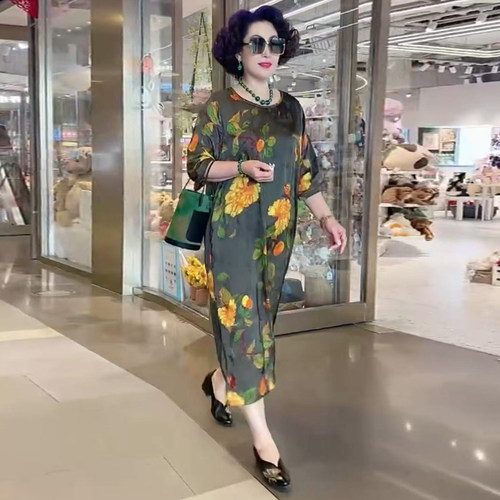 高品质！高端香云纱妈妈连衣裙