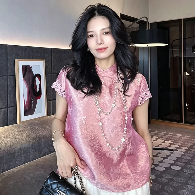 高品质！新中式国风浮光锦上衣女