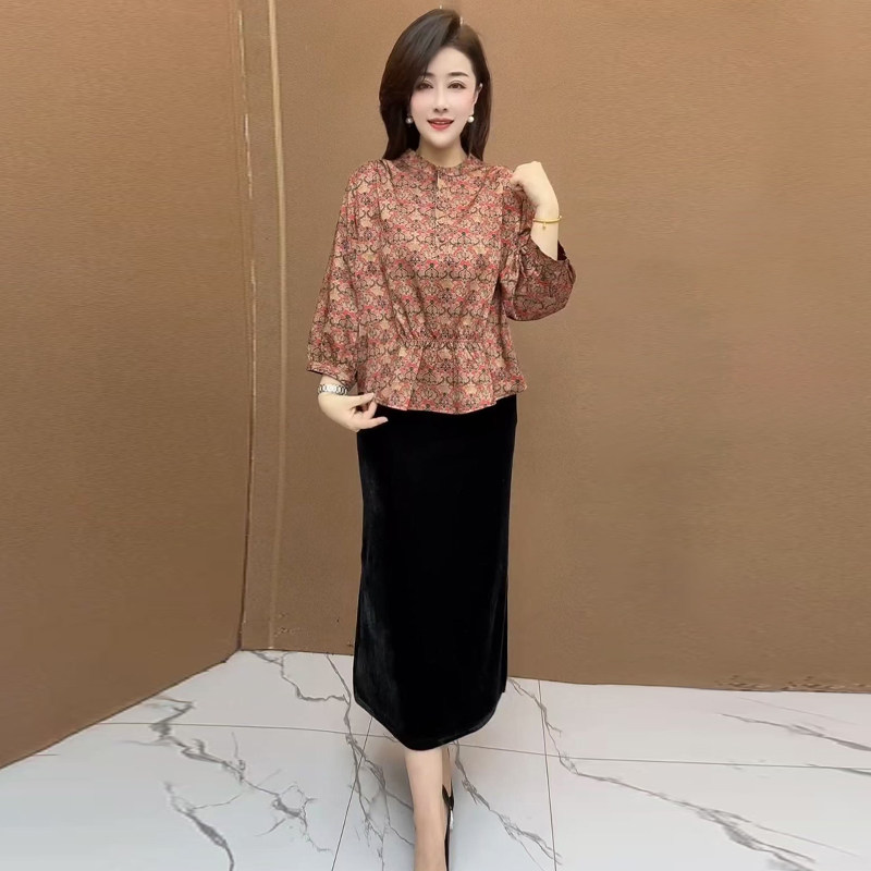 高品质！小个子妈妈碎花短款衬衫
