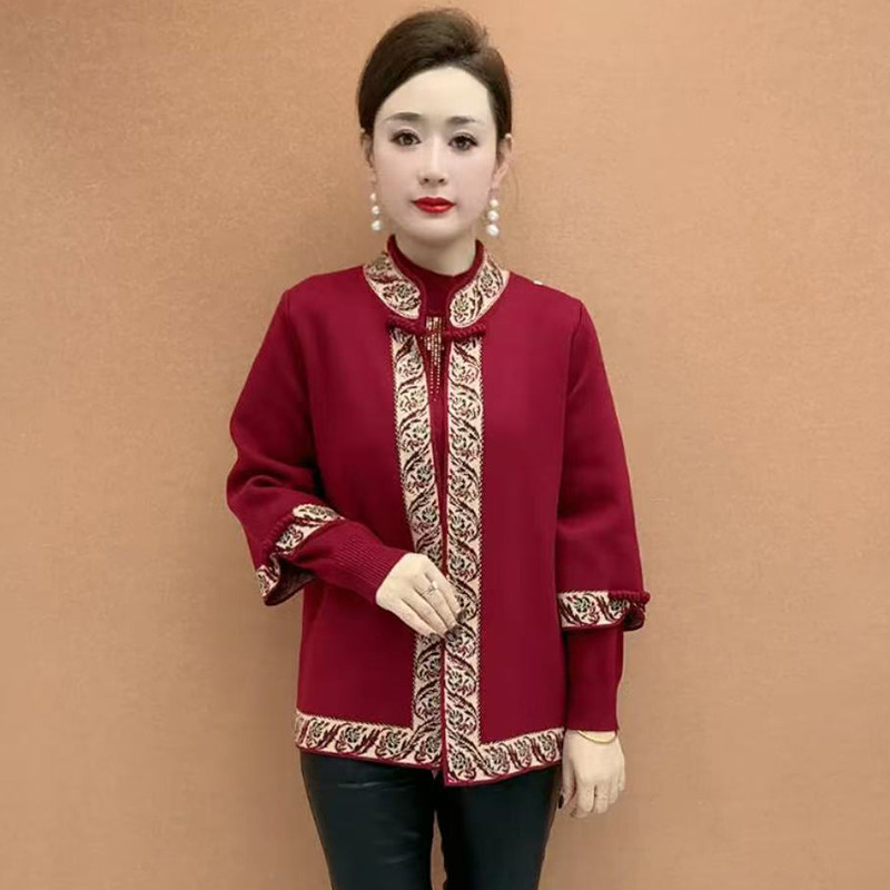 妈妈冬季两件套时尚羊毛打底衫女