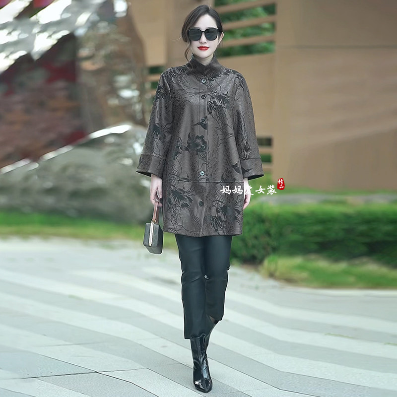 高品质!时尚中长款鹿皮绒外套女