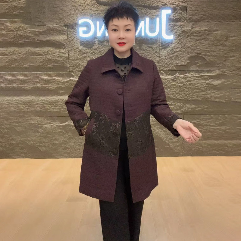 高品质!秋冬翻领薄棉保暖外套女