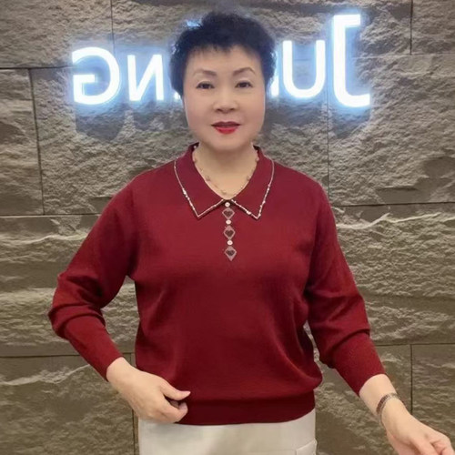 高品质！冰麻翻领减龄针织打底衫