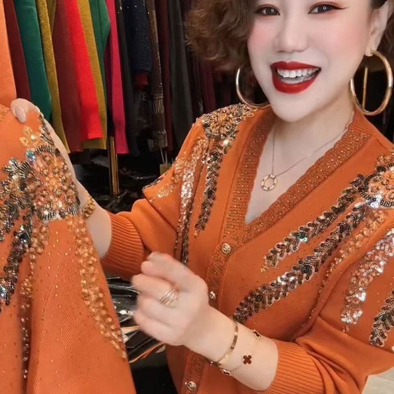 高品质！重工刺绣针织开衫外套女