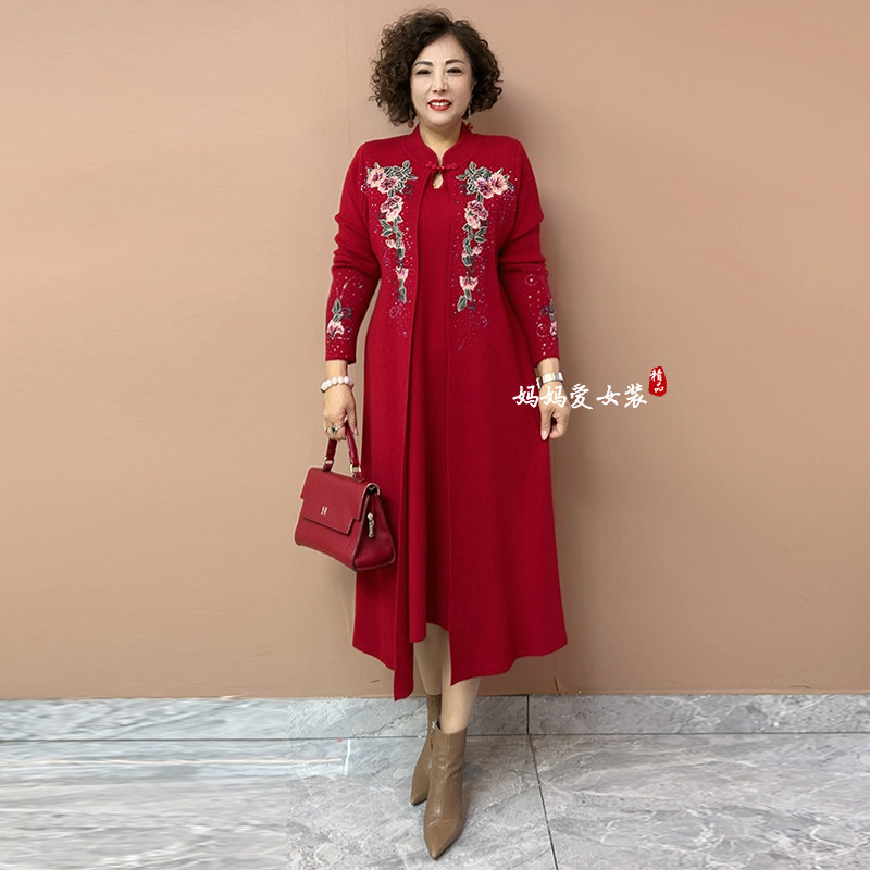 高品质!喜婆婆重工刺绣旗袍裙