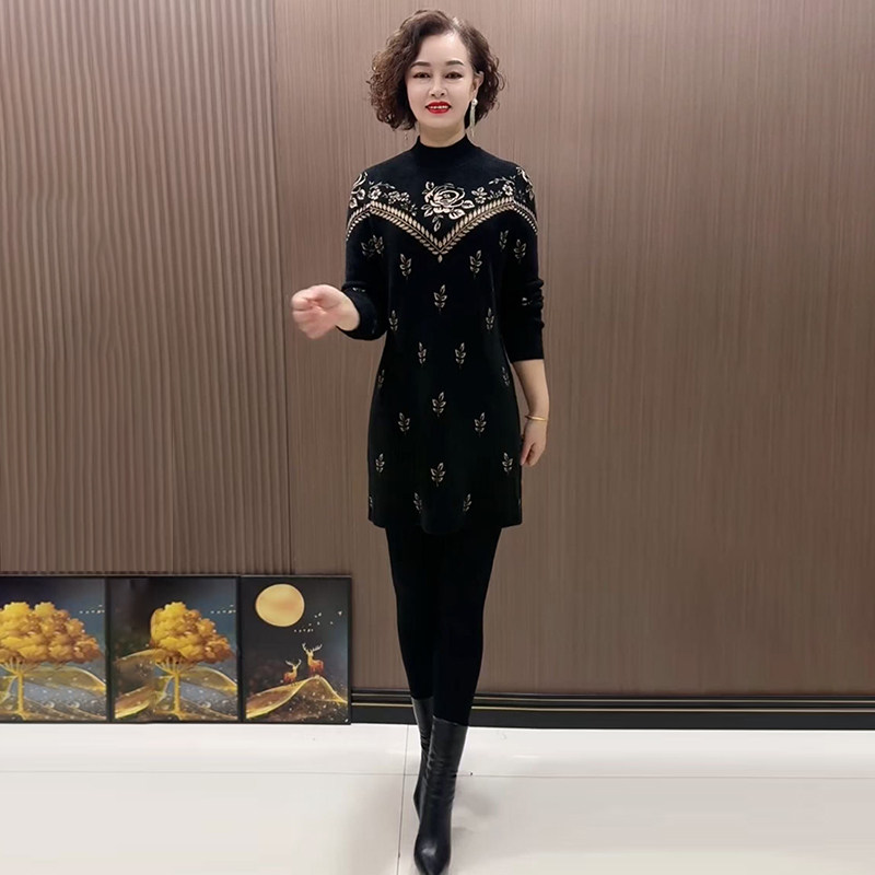 高品质！时尚碎花大码德绒打底衫