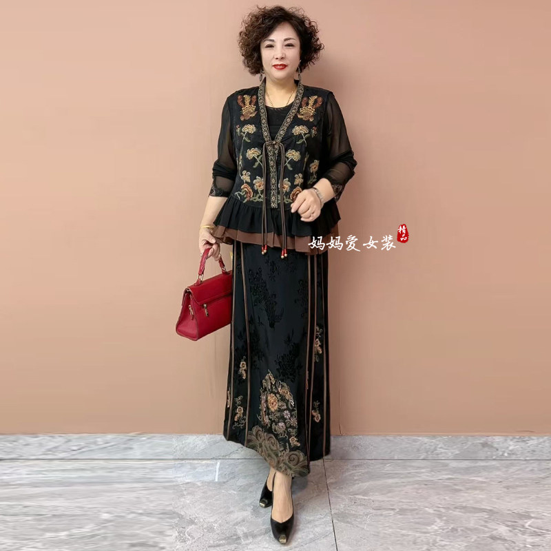 复古民族风重工刺绣马甲春季一粒扣飘带下摆荷叶拼接宽松显瘦套装,女装/女士精品,时尚套装,淘宝优惠券,粉丝福利购,淘宝优惠卷