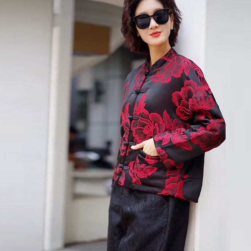 高品质!人丝提花加羽绒棉服外套