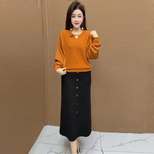 女中老年显瘦遮肚洋气减龄上衣女 2026春秋优雅风圆领立体花针织衫