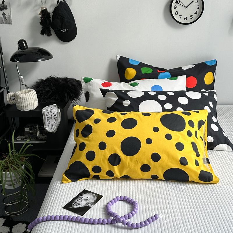 北欧简约ins波点全棉枕套单品 四季款纯棉斜纹单件枕巾套48x74cm,床上用品,枕套,淘宝优惠券,粉丝福利购,淘宝优惠卷