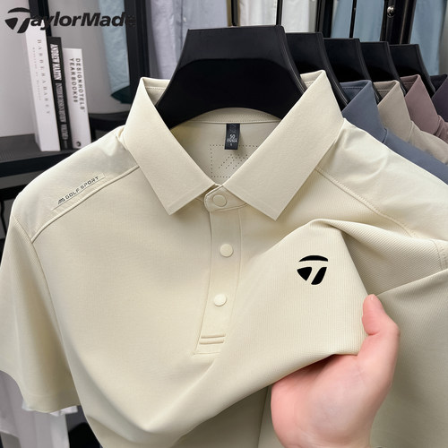 正品Taylormade泰勒梅高尔夫男士polo衫运动上衣翻领短袖T恤冰丝