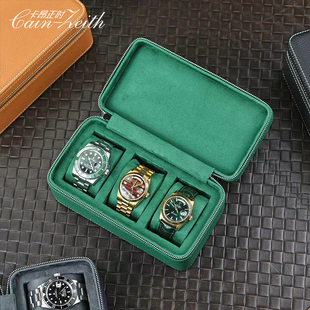 小牛皮表盒真皮手抓纹表包便携式表盒珠宝首饰收纳包旅行整理盒收