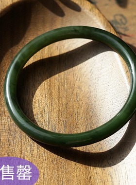 出！北玺珠宝品茗天然青玉手镯冷淡风古法细圆条和田玉碧玉镯57圈