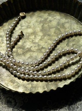 强光小灯泡天然真珍珠项链妈妈款