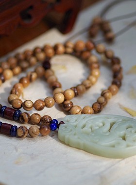 手雕镂空玉佩吊坠玉石汉服项链