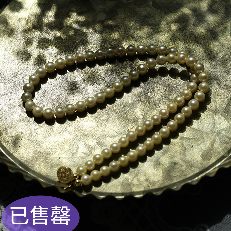 金色正圆深海珍珠项链高级颈链