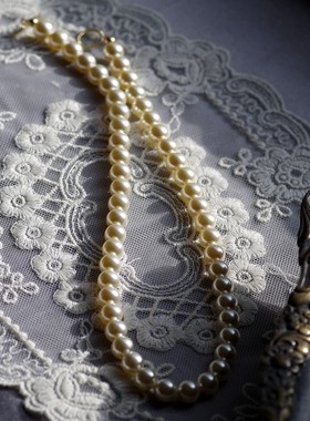 进口施家珍珠项链亮光正圆无瑕