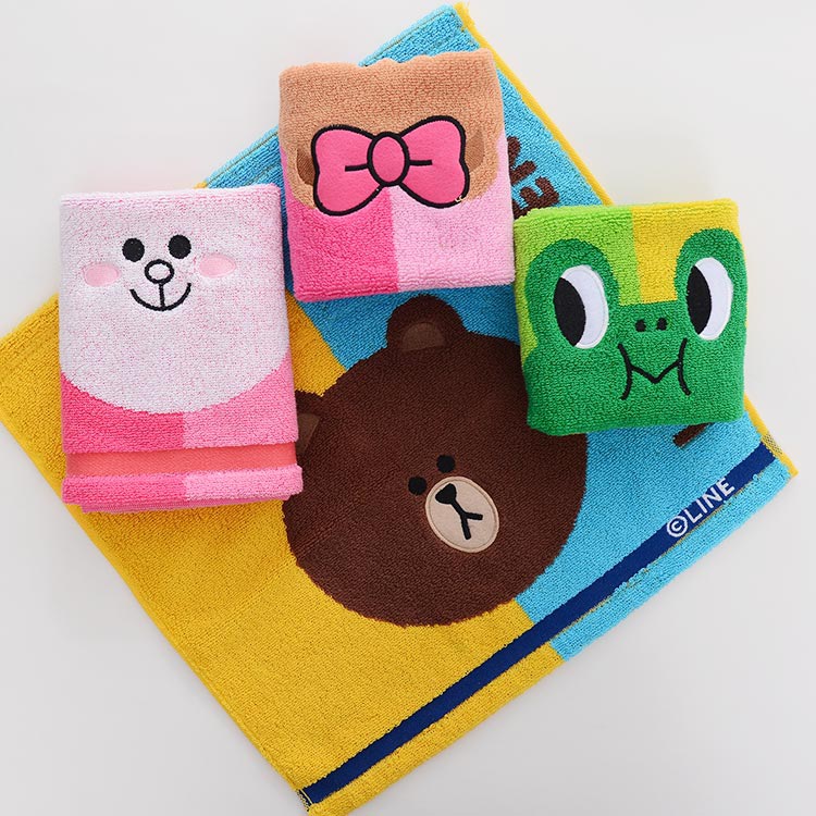 洁丽雅line小毛巾布朗卡通
