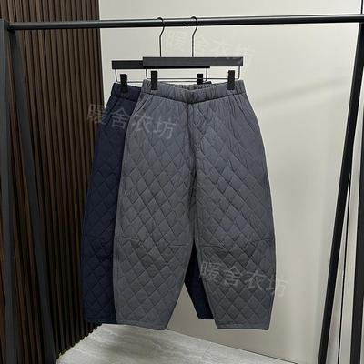 菲玛掂240856夹棉休闲裤时尚菱格棉裤哈伦裤女冬季夹棉加厚裤子