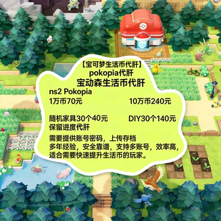 NS2宝可梦Pokopia手工代肝宝动森生活币存档金钱素材道具联机服务