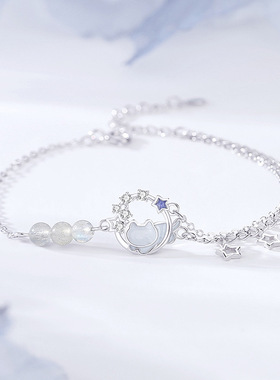 925纯银星空猫手链女纯银夏季