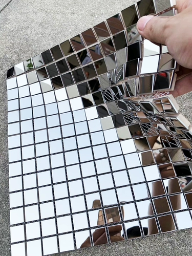 Металлическая мозаика из нержавеющей стали на стену, зеркальный эффект, мелкие частицы